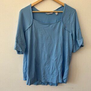 IsaacMizrahiLive Short Sleeve Top Womens XL Square Neck Cinderella Bounding Tee